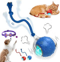 2026 New Dog Toy, Interactive Fast Moving Toys Balls with Birdsong, 360° Smart Automatic Rolling Electric Dog Ball Toy with Rope for Dogs and Cat Indoor Play (Blue)