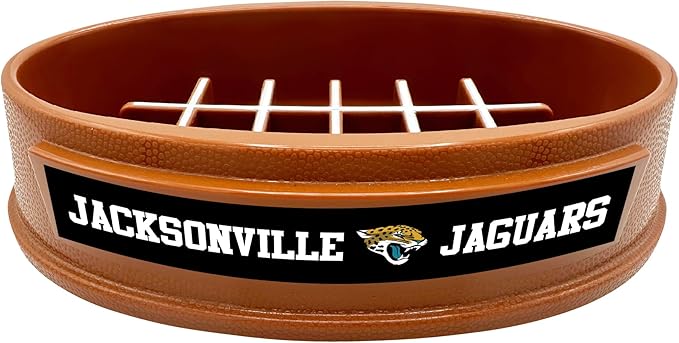 NFL Super-Bowl Jacksonville Jaguars Slow Feeder Dog & Cat Bowl. Football Design for Healthy Digestion. Non-Slip for Large & Small Pets