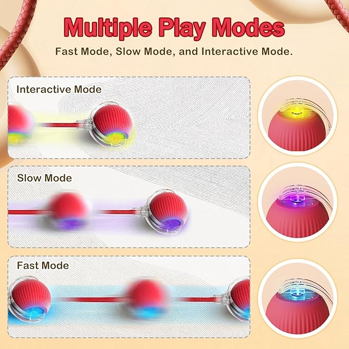Interactive Rolling Cat Dog Ball - 2025 Upgraded Automatic Moving Cat Toys Ball Dog Toy Interactive,Smart Rolling Ball Toy Electric Balls Toys for Bored Indoor Dog/Cat (Green)