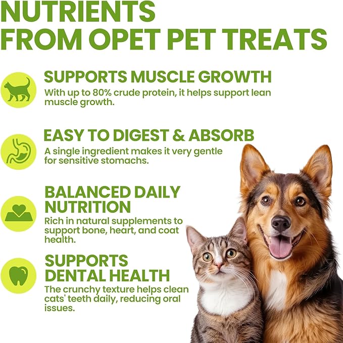 OPET Freeze Dried Cat & Dog Treats, Single Ingredient Chicken Bites for Cats & Dogs, High Protein Pet Training Treats (3.52 oz, Chicken)