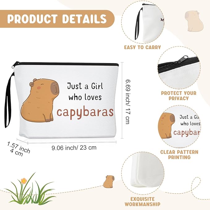 Sieral 2 Pcs Animal Lover Bag Graduation Gift for Women Travel Canvas Tote Portable Zipper Pouch Canvas Reusable Grocery Tote