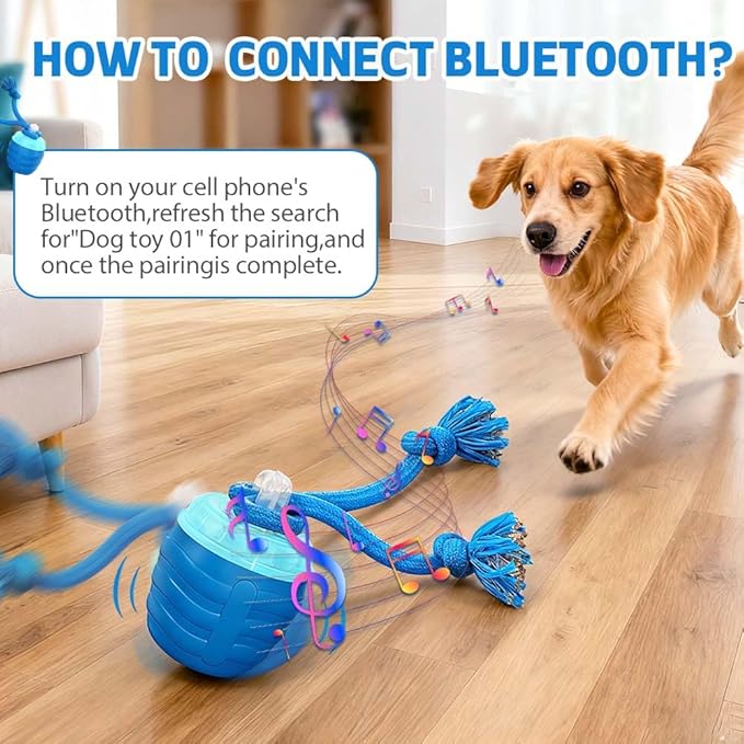 Interactive Dog Toys, 2025 New Motion Activated Cat Balls with 360° Smart Automatic Rolling Moving for Bored Pet Cats Dogs (Red)