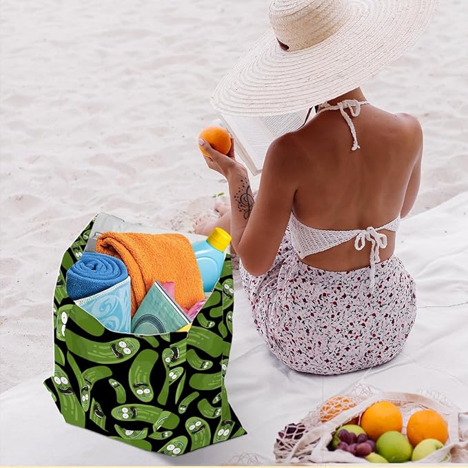 Hanamiya Na Tote Bag with Zipper Pockets, Tote Bag Reusable Shopping Grocery Bags Birthday Gifts for Women, Weekender Bags