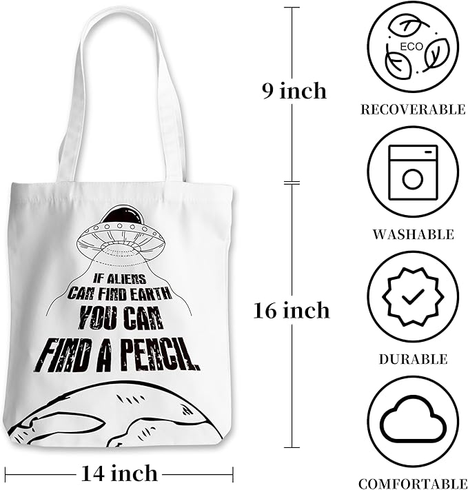 Grace Yonks Cute Canvas Tote Bag – Aesthetic Large Reusable Bag