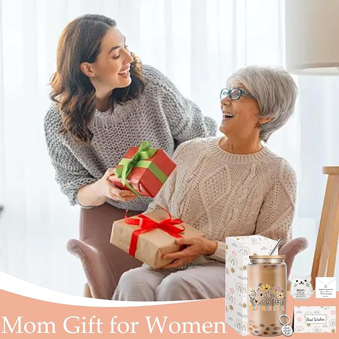 Mothers Day Gifts for Mom from Daughter Son, Unique Mom Birthday Gifts for Mother in Law with 16oz Glass Cups