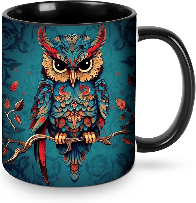 Owl Coffee Mug 11OZ Funny Ceramic Tea Cup Kitchen Decor Novelty Presents for Home Office Travel
