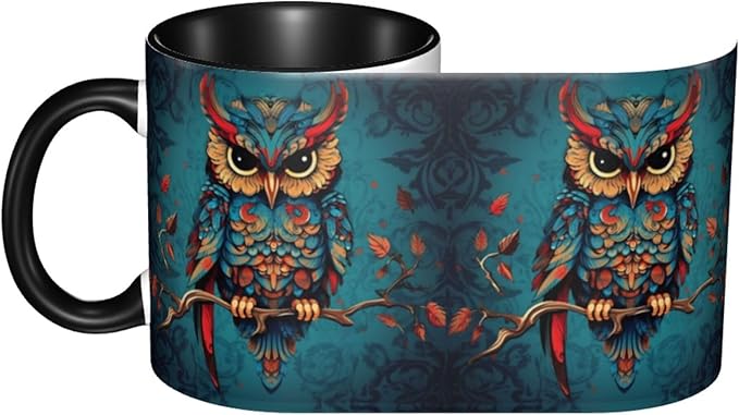 Owl Coffee Mug 11OZ Funny Ceramic Tea Cup Kitchen Decor Novelty Presents for Home Office Travel