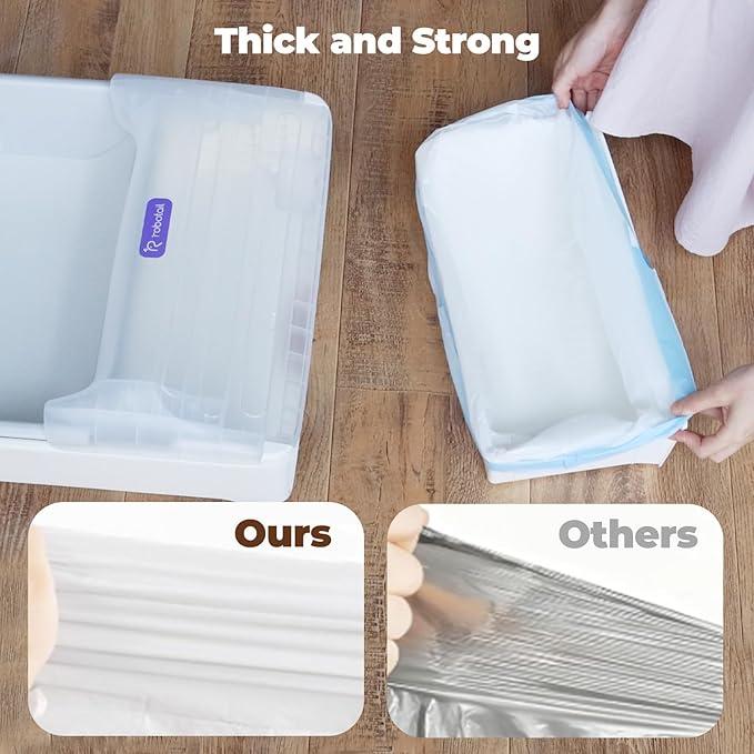 Litter Box Liners for Robotail-C32/C42&UBPET-C31/C41&Meowant-SC01/SC02/SC03/SC09 Self Cleaning Cat Litter Box, 60 PCS