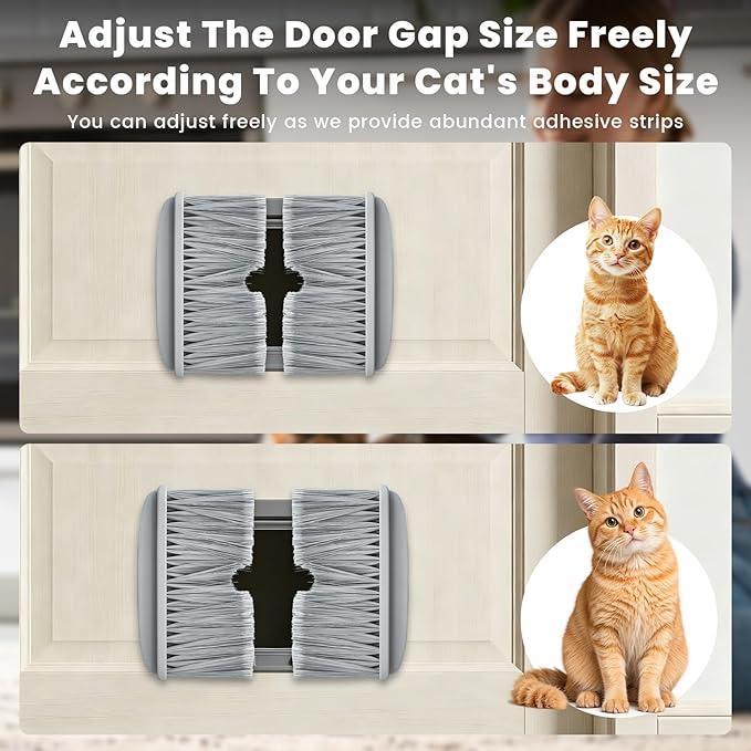 Cat Litter Mat Broom for Litter and Cat Hair Remove, Self-Cleaning Fur Catcher, Easy to Clean Litter Box Accessories for Cat Doors and Indoor Doorways