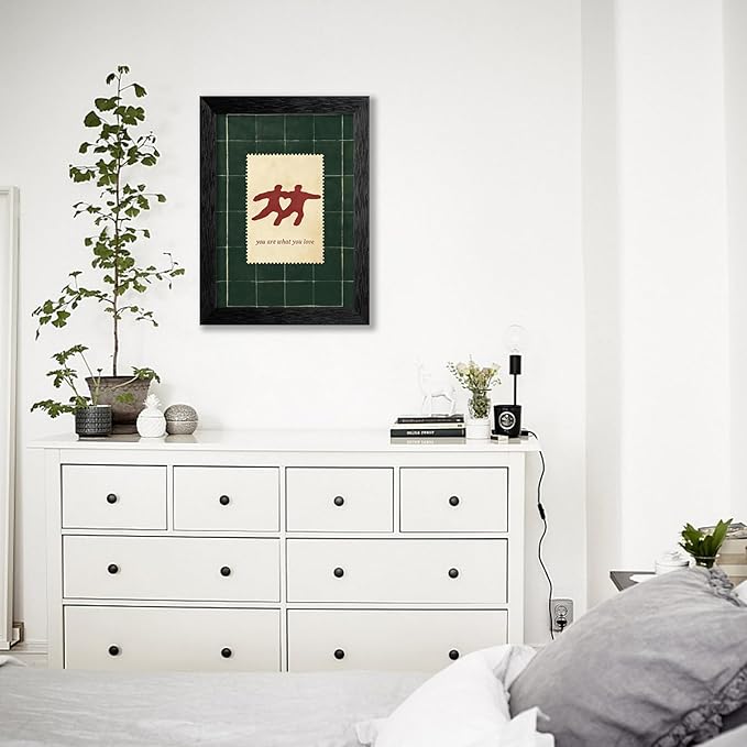 Love Quotes Canvas Wall Art Modern Trendy Women Poster Green Red Aesthetic Prints Romantic You Are What You Love Wall Decor for Living Room Home 08x10 inch Black Framed
