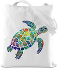 Turtle Gifts Shark Gifts Tote Bag, Hedgehog Horse Gifts for Women Girls, Animals Reusable Grocery Bag Shopping Bag