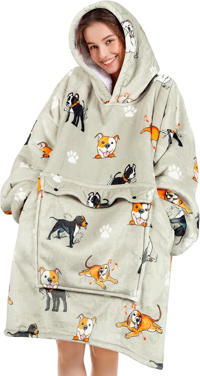Narecte Cozy Oversized Blanket Hoodie Wearable Blanket Adults Soft Hooded Blanket Hoodie Birthday Gifts for Women Christmas
