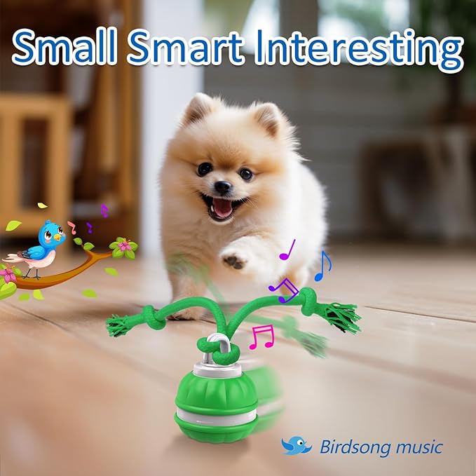 Interactive Dog Toys, Motion Activated Automatic Rolling Ball Toys, Squeaky Dog Toy for Small Dogs/Puppy