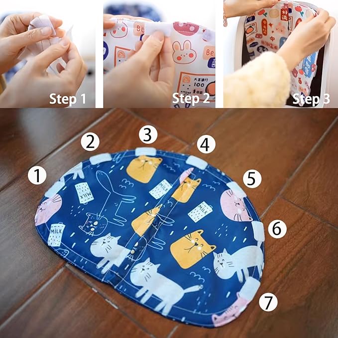 Curtain for Self Cleaning Cat Litter Box,Reduces Cat Litter Bounce, Stops Odors from The Litter Box Self Cleaning (Wave)
