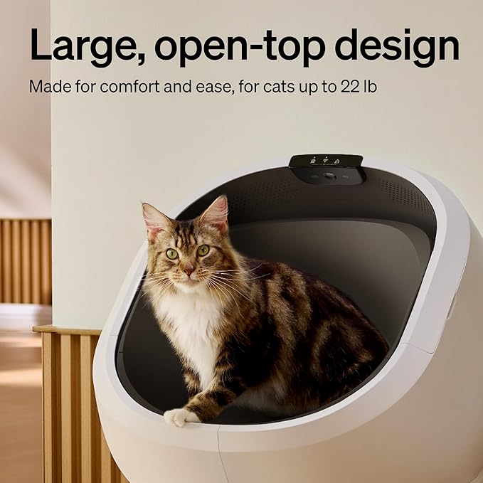 PETLIBRO Automatic Litter Box with AI-Camera Waste Analysis & 90-Day AI Trial, Open-Top Self Cleaning Litter Box for Large Cats with Multi-Cats Recognition, Weight & Usage Tracking, Auto Odor-Control