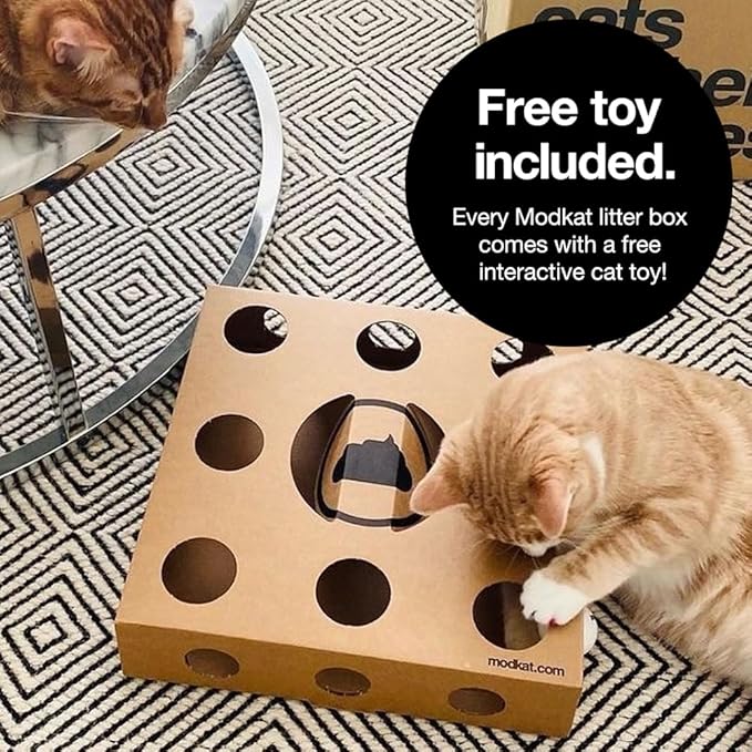 Modkat Flip Litter Box – Front-Entry Design with Integrated Liner System (White)