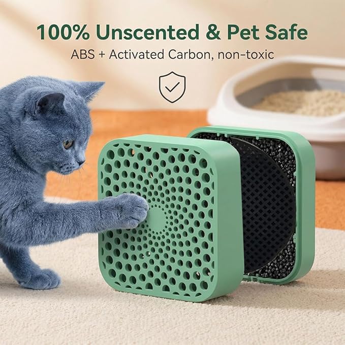 Cat Litter Deodorizer, Box(Unscented, Natural Green, 3 Packs) - Litter Box Deodorizer, 3-Years Litter Deodorizer, Maintain a Fresh, Clean Home.