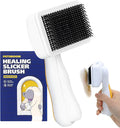 PETHROOM Self-Cleaning Slicker Brush for Dogs & Cats – Gentle Grooming & Deshedding Tool, Removes Mats & Tangles, Skin-Friendly Coated Tips, One-Touch Hair Removal Button