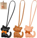 CZFSWT 3PCS Cat Bag Charm Set, Purse Charm, Leather Bag Charms Suitable for Handbags, Backpacks and Keys, Gift for Cat Lovers