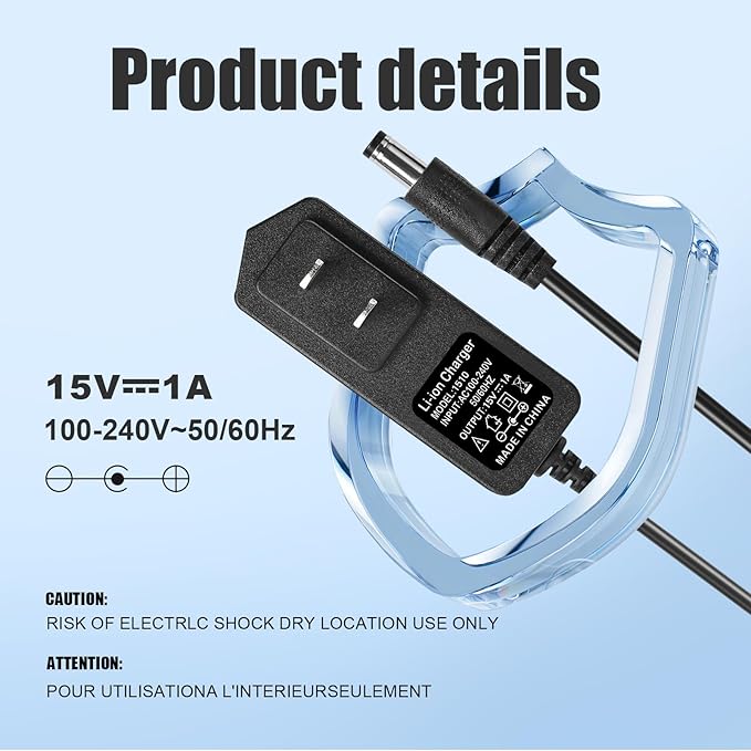 15V DC Power Supply Adapter Compatible with Litter Robot2 3 4 Open Air Self Cleaning Cat Litter Box, Litter Robot Power Supply