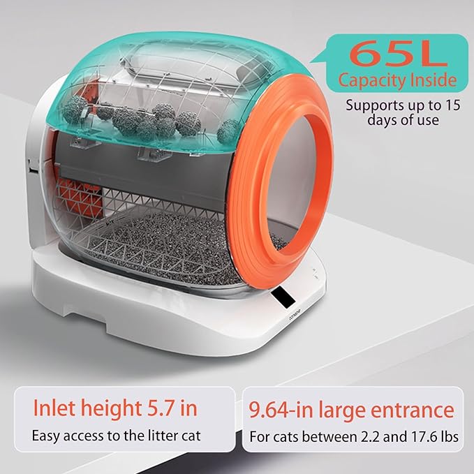 Self Cleaning Litter Box, Automatic Cat Litter Box Self Cleaning for Multiple Cats, App Control with 32'' Tall Christmas Tree Cat Scratching Post