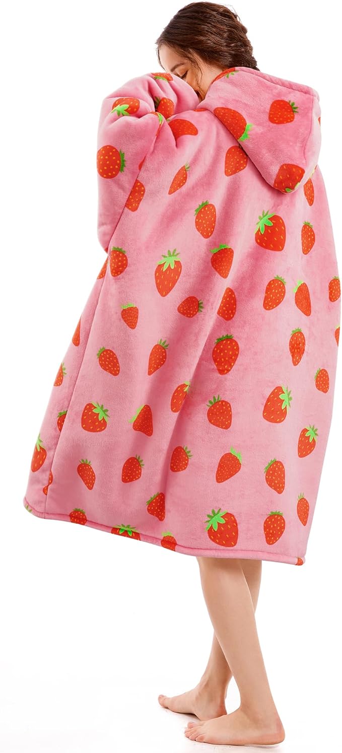 Narecte Cozy Oversized Blanket Hoodie Wearable Blanket Adults Soft Hooded Blanket Hoodie Birthday Gifts for Women Christmas
