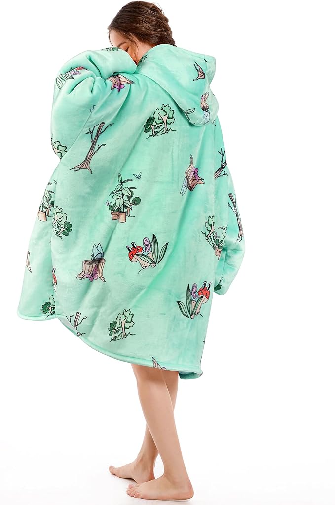 Narecte Cozy Oversized Blanket Hoodie Wearable Blanket Adults Soft Hooded Blanket Hoodie Birthday Gifts for Women Christmas