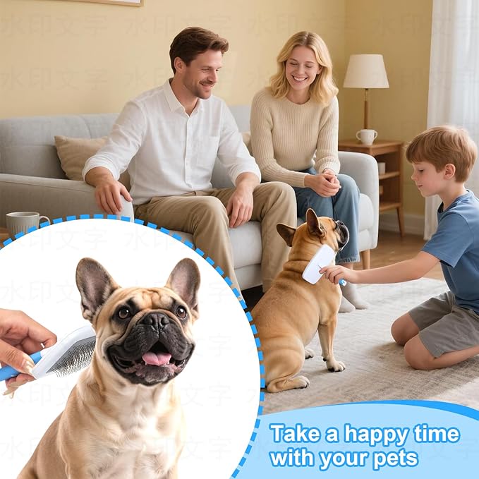 French Bulldog Brush,Skin Friendly Effectively Tackle Shedding,Essential French Bulldog Accessory for Your Pets,Blue