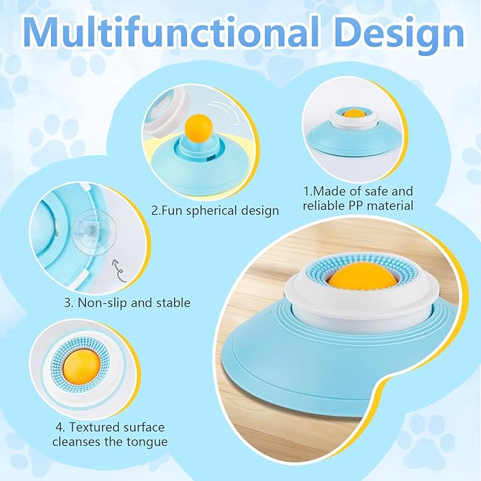 Dog Cat Licks Toys for Liquid Food, Pet Lick Bowl for Dogs and Cats, Anxieties Relief Slow Feeder Dog Lick Ball Treat Dispenser, Non-Slip Licking Bowl Enrichment Toys to Keep Them（1PC）