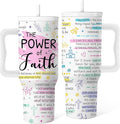 Christian Tumbler With Handle 40 Oz, Inspirational Christmas Tumbler For Women, Christian Gifts For Women Mom Wife Friends Coworkers, Christmas Coffee Insulated Cup