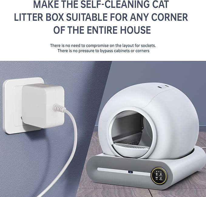 SUW Charger Accessory Parts for Self Cleaning Robot Box, 12V Cat Litter Box Power Adapter White [Suitable for Automatic Litter Box Numbered B0001-B9999]