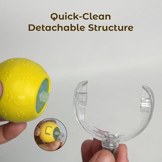 Automatic Interactive Cat Toy Ball, Motion Sensor, Self Rolling Smart Pet Toy for Indoor Cats & Kittens, Rechargeable Dog Toy Ball for Play, Exercise & Boredom Relief (Yellow1)