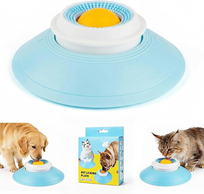 Dog Lick Bowl,Lick Bowl for Dogs Slow Feeder Dog Bowls for Liquid Food Treat,Lick and Roll Bowl for Dogs Anxiety Relieving Dog Lick Bowl with Ball,Snack Dispenser Non-Slip Pet Toys for Dogs Cats
