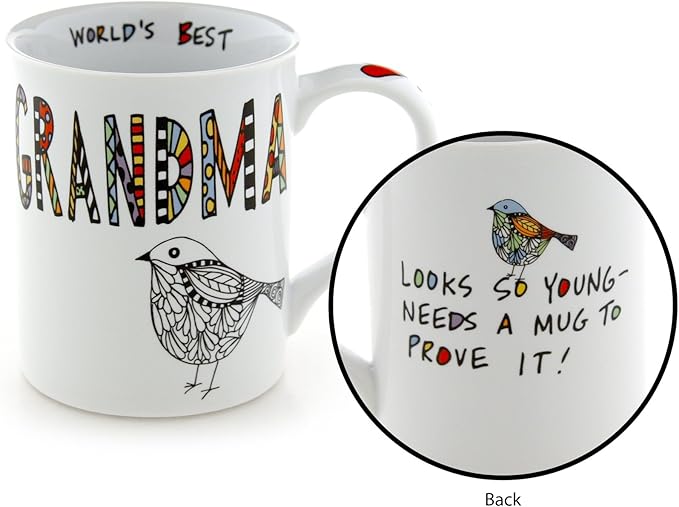 Our Name is Mud “Young Grandma” Cuppa Doodle Porcelain Mug, 16 oz.