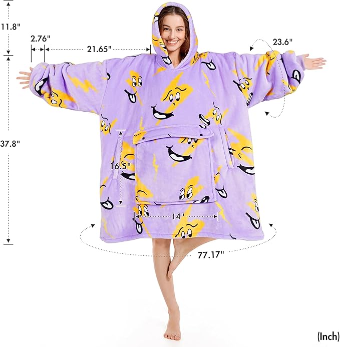 Narecte Cozy Oversized Blanket Hoodie Wearable Blanket Adults Soft Hooded Blanket Hoodie Birthday Gifts for Women Christmas