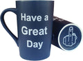 MAUAG Funny Christmas Gifts Unique Coffee Mugs Have a Great Day Cute Cool Ceramic Cup Dark Blue, Best Holiday and Birthday Gag Gifts, 15 Oz