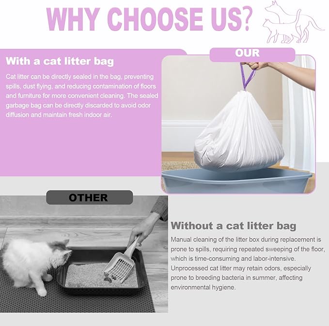 150 Count Cat Litter Bags,25 x16 Inch Automatic Litter Box Liner, Compatible with Litter Box Robot 3 & 4