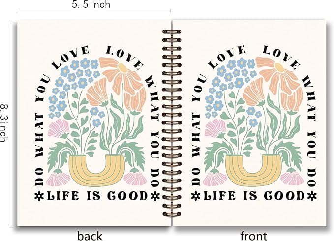 KDHTY Boho Floral Teacher Gifts,Teacher Notebook, Teacher Appreciation Gift,Love Appreciation Gift for Teacher,Back to School Gifts,Teacher Life Inspirational Teacher Hardcover Spiral Notebook,5.5x8.3