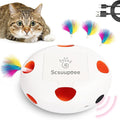 Cat Toys, Rechargeable Interactive Cat Toy, Smart Sensor Pop-Up Feather Toy with 7 Holes, USB Powered Automatic Kitten Toy for Indoor Cats, White