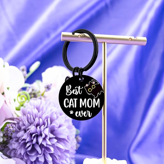 Cat Mom Mothers Day Gifts For Women Black Cat Keychain Stuff Gifts For Cats Lovers Unique Cats Lover Gifts For Women