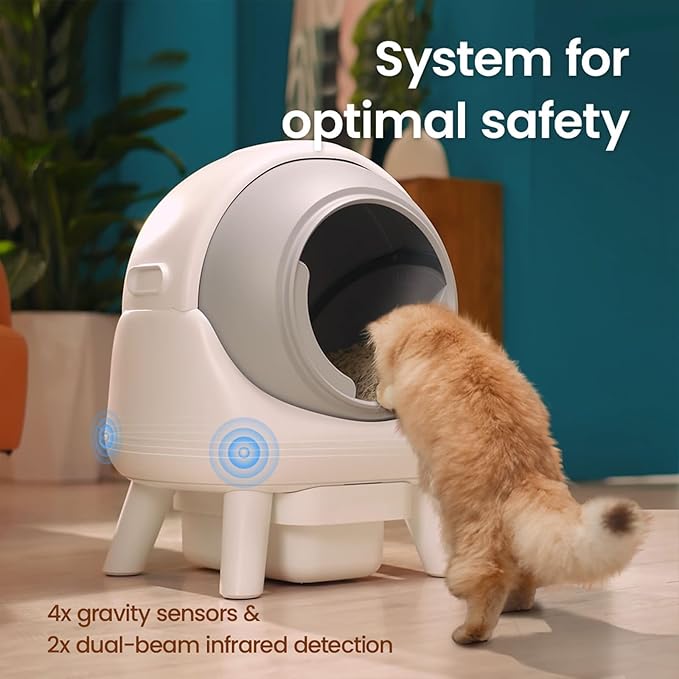 ELS PET Automatic Self Cleaning Litter Box for Multiple Cats with App Control and Litter Mat and Waste Bags