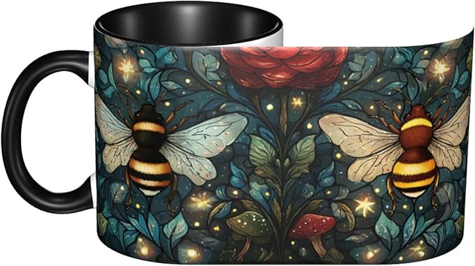 Bee Coffee Mug 11oz Ceramic Tea Cup With Handle Funny Porcelain Mugs for Women Dishwasher Microwave Safe