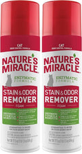 Nature's Miracle Stain & Odor Remover Foaming Aerosol For Cats, 17.5 Oz (Pack of 2)