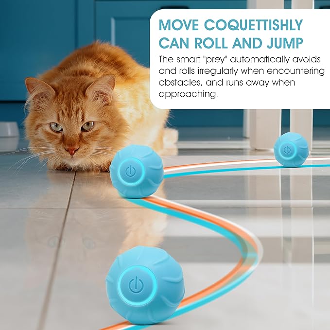 Smart Rolling Ball – Automatic Interactive Toy for Indoor Cats, Electronic Motion-Activated Enrichment, Rechargeable, Fun Moving Puzzle for Kittens & Adults, Engaging Playtime