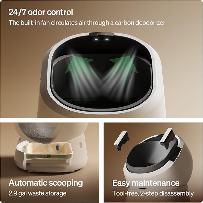 Bundle of PETLIBRO Upgrade Luma Automatic Cat Litter Box + AI Dog Camera Pet Camera, AI Camera Waste Analysis, Triple Safety Protection Self Cleaning Litter Box, Odor Control in-App Usage Tracking