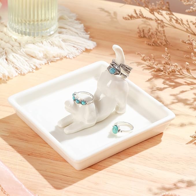 PUDDING CABIN Dog Mom Gifts for Women, Dog Ring Holder Dish Jewelry Holder, Dogs Lover Gift for Women Friends Female Mom Grandma Aunt as Mothers Day Birthday Wedding Christmas Gift