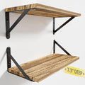 COCOYA Wall Shelves 7.3" Deep Set of 2, Solid Paulownia Wood Wider Longer Sturdy Easy to Install Wall Mounted Bookshelves Storage Shelves Bathroom Home Office Laundry Room Bedroom Organizer