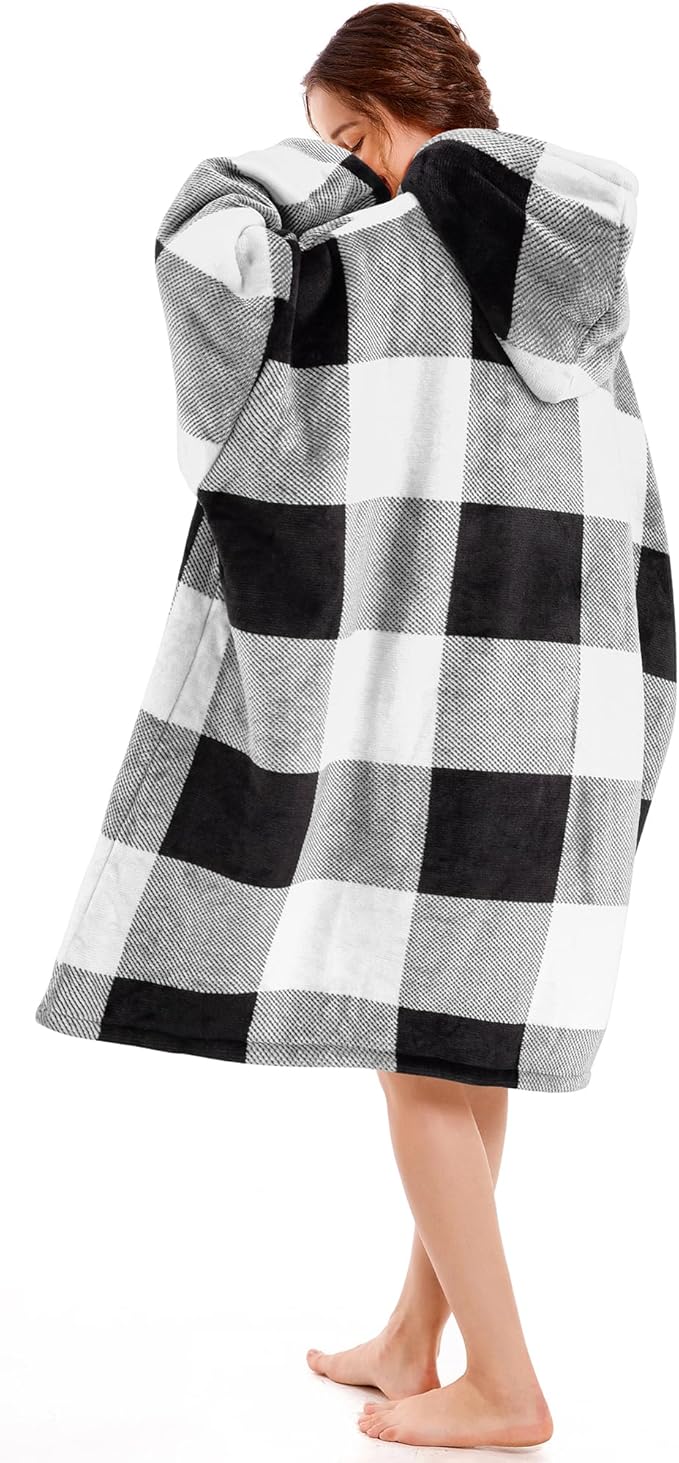 Narecte Cozy Oversized Blanket Hoodie Wearable Blanket Adults Soft Hooded Blanket Hoodie Birthday Gifts for Women Christmas