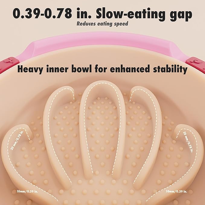 Silicone Slow Feeder Bowl, 1.2L Capacity, Suitable for Small, Medium, and Large Dogs. Interchangeable Inner and Outer Bowls. Food-Grade Material. Ideal for Dogs That eat Too Quickly.