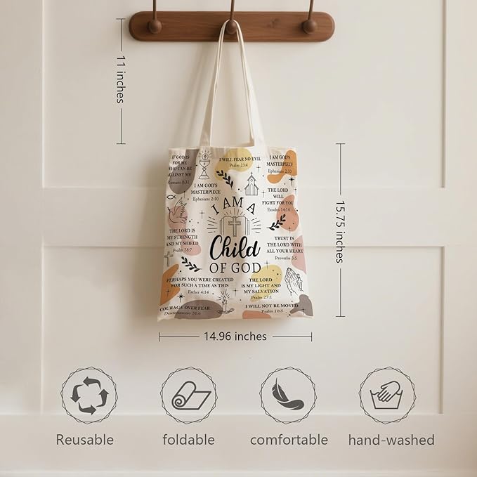 Aesthetic Canvas Tote Bag for Women - with Magnetic Snap Closure & Zipper Inner Pocket Reusable Bag for Shopping